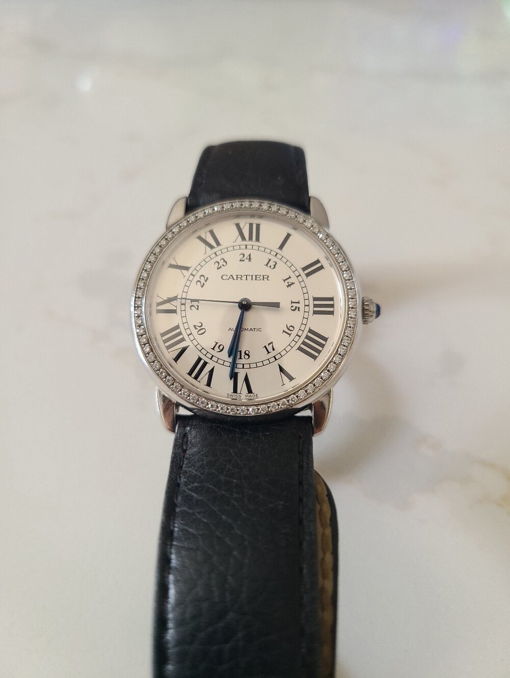 Cartier Ronde Solo Diamond Bezel 36mm Silver Automatic Watch